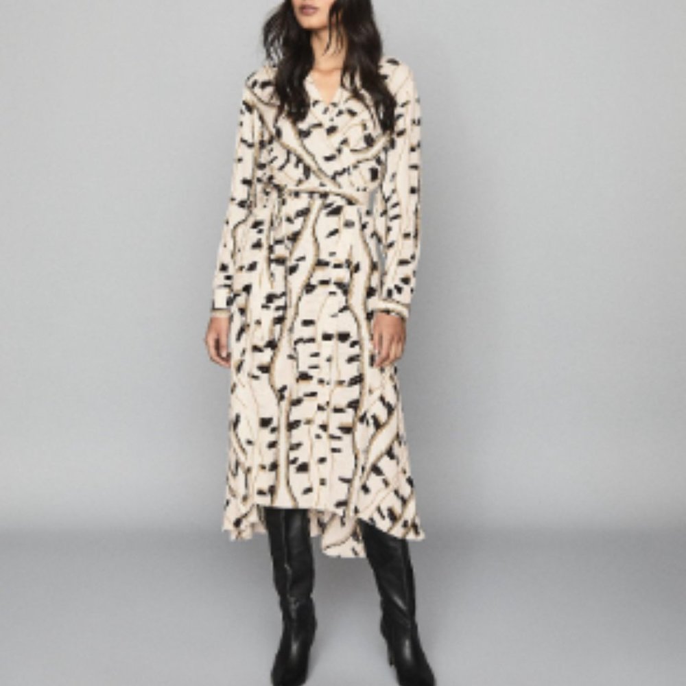 NWT Reiss Skylight Snake Midi Dress